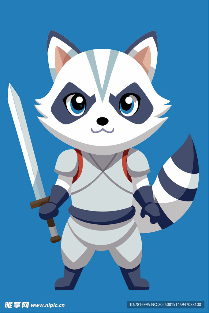 浣熊武士持劍英姿