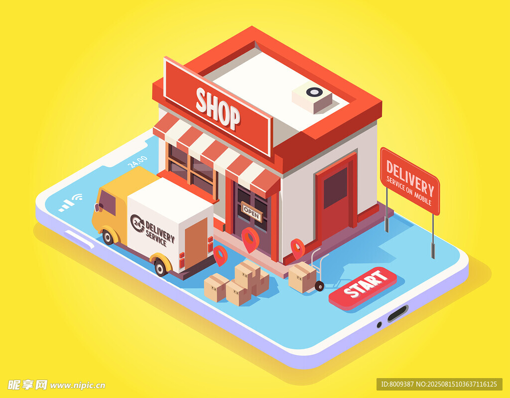 手機(jī)上的迷你便利店場(chǎng)景