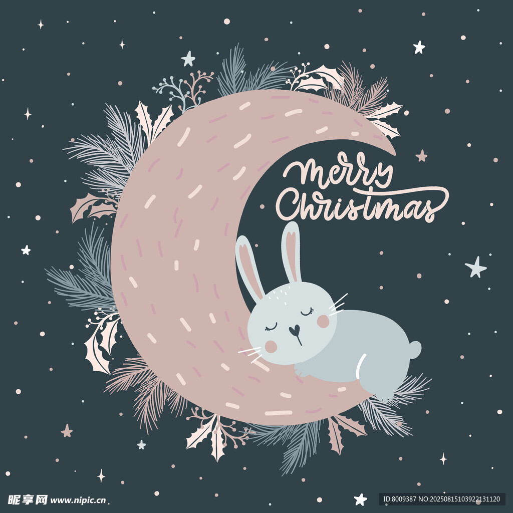 月亮上的圣誕小兔