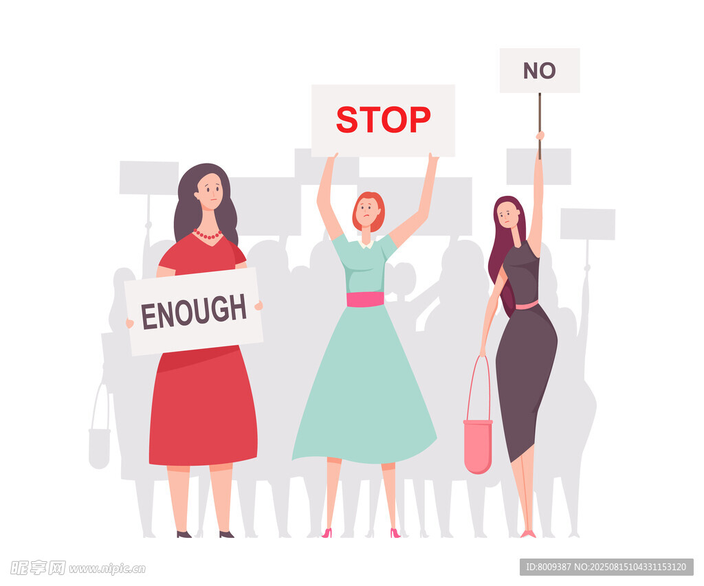女性舉牌抗議場景
