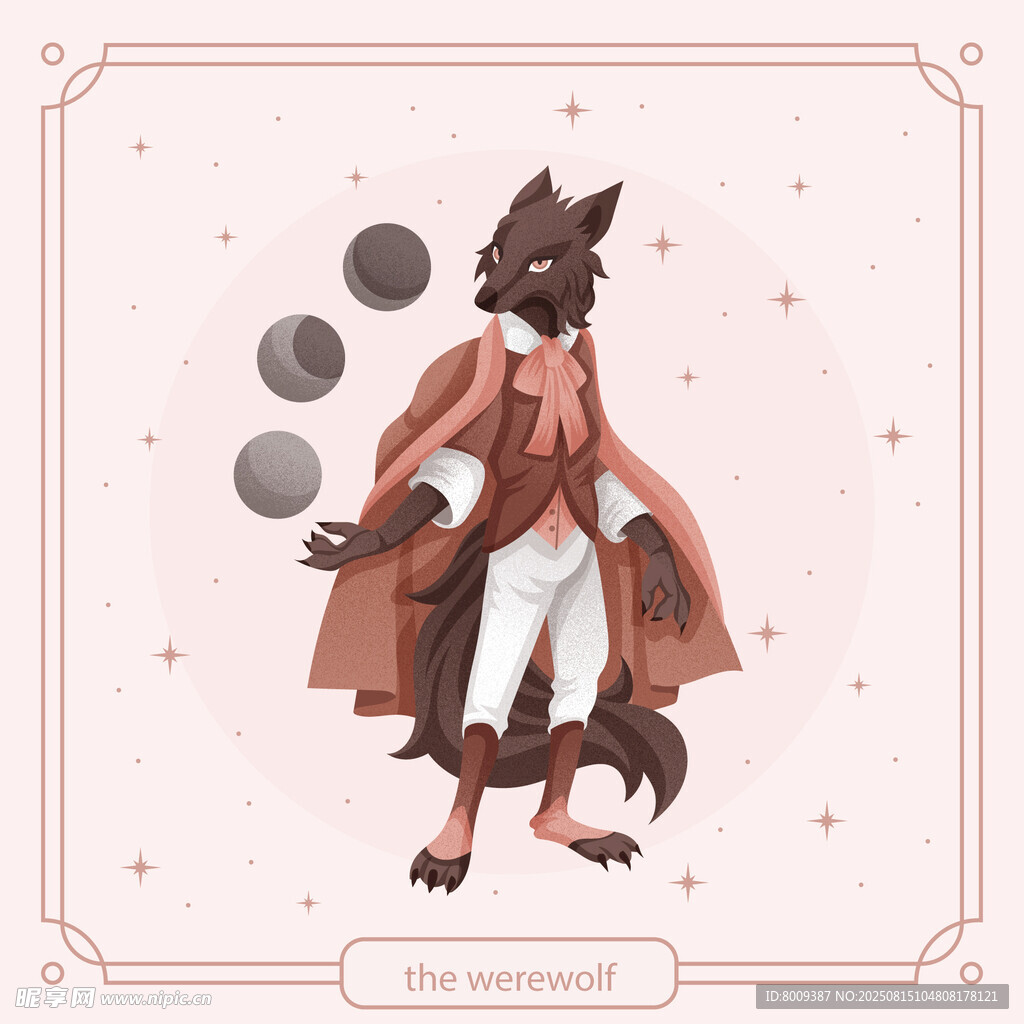 身著斗篷的擬人化狐貍施法