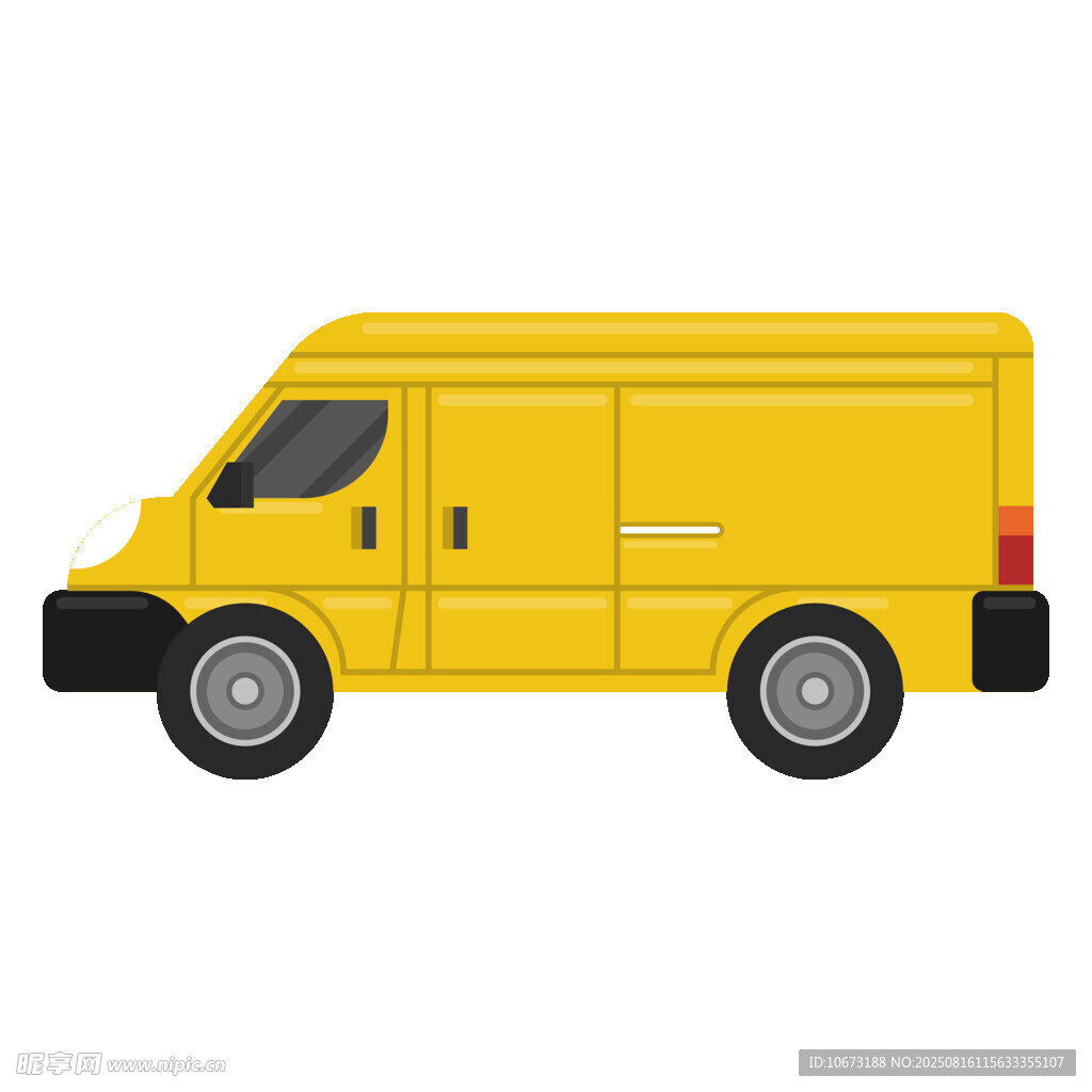 黃色廂式貨車插畫