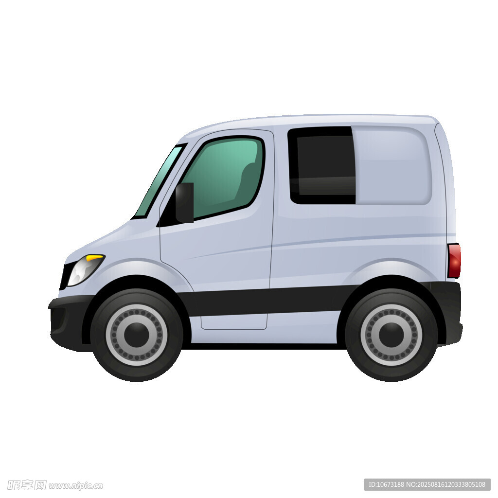 白色廂式貨車插畫