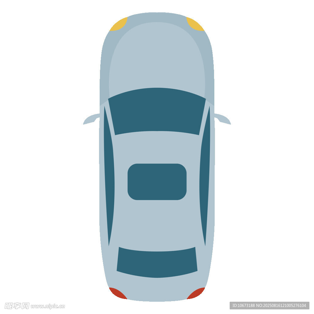 俯視視角的簡約汽車圖標(biāo)