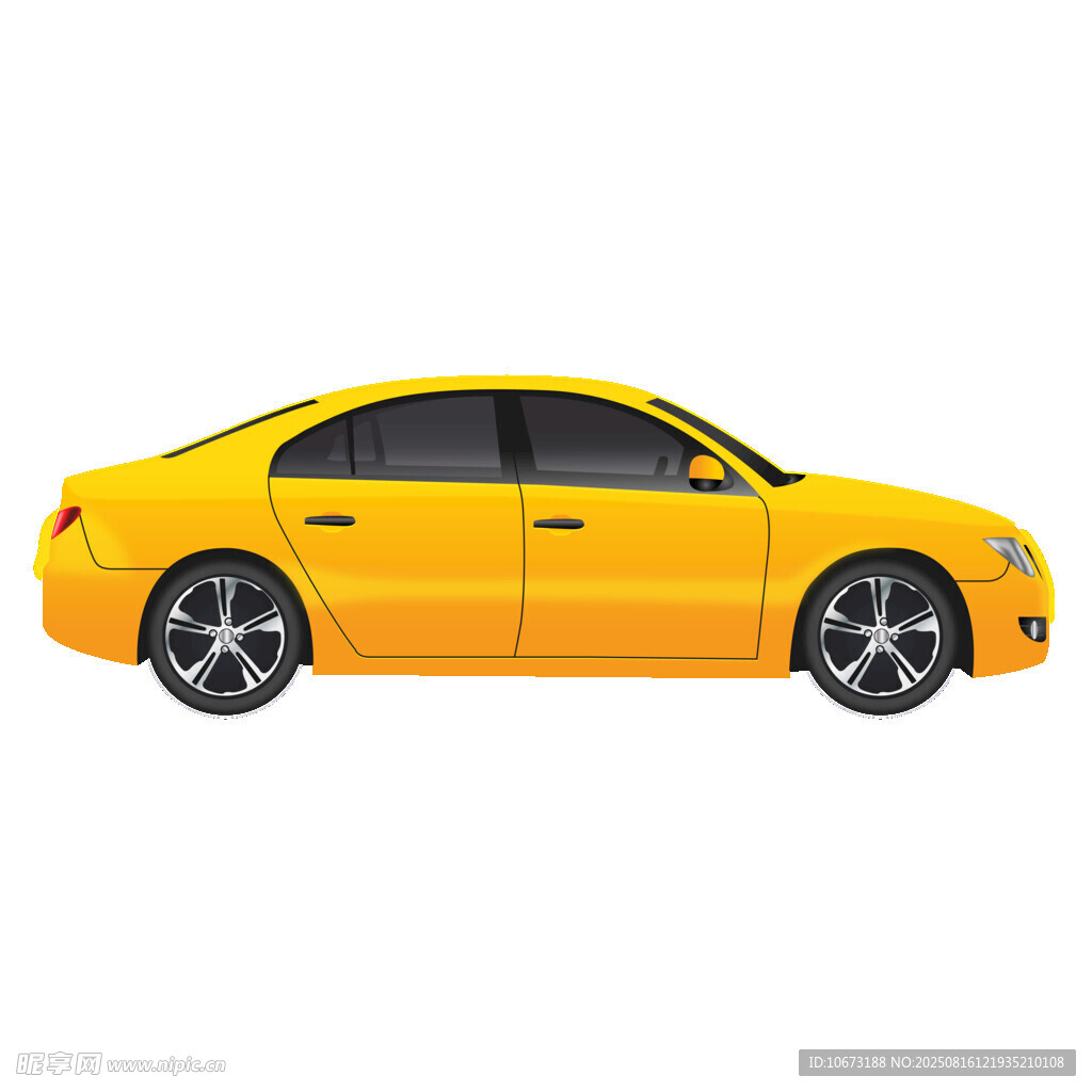 黃色時尚轎車