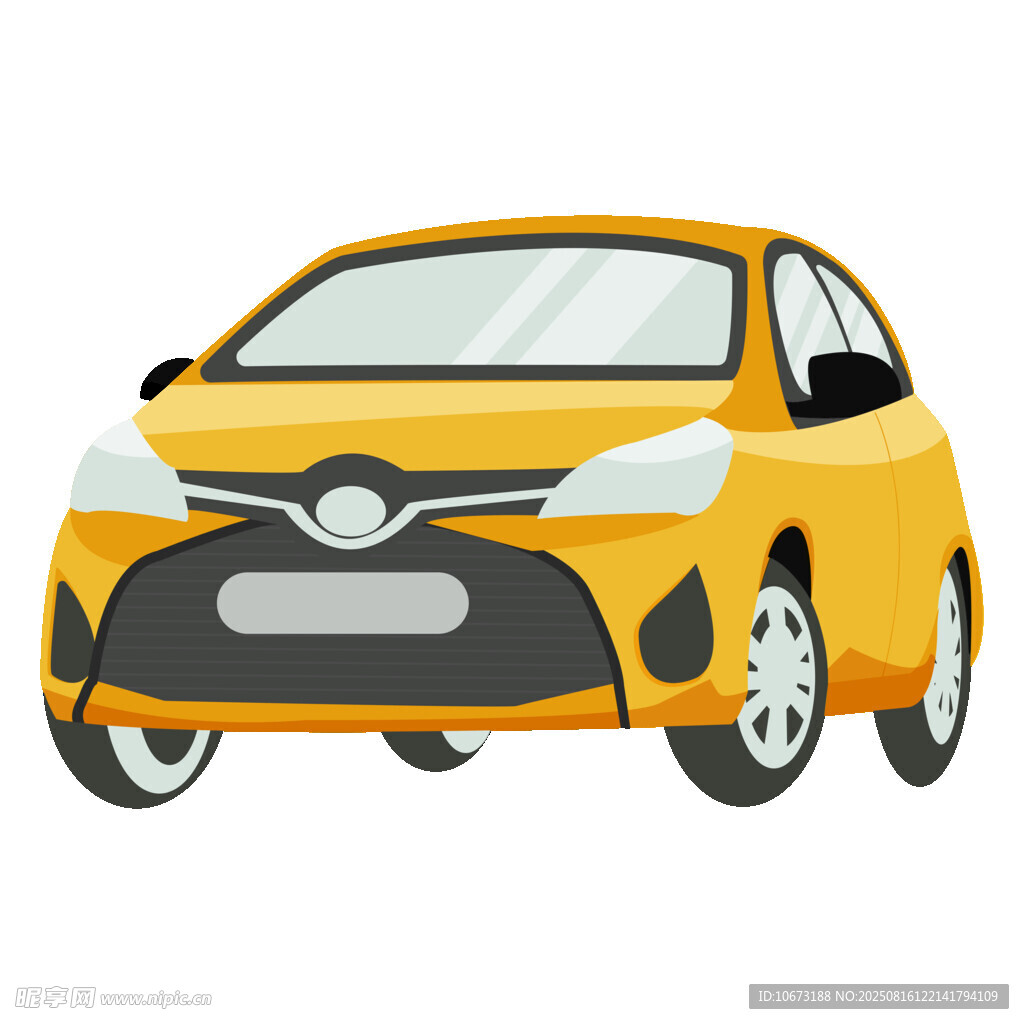 黃色小轎車插畫