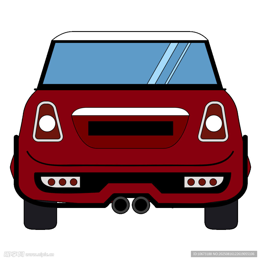 紅色迷你汽車后部視圖