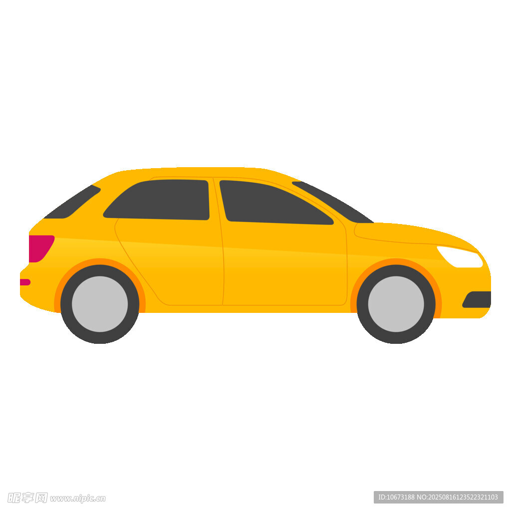 黃色轎車插畫