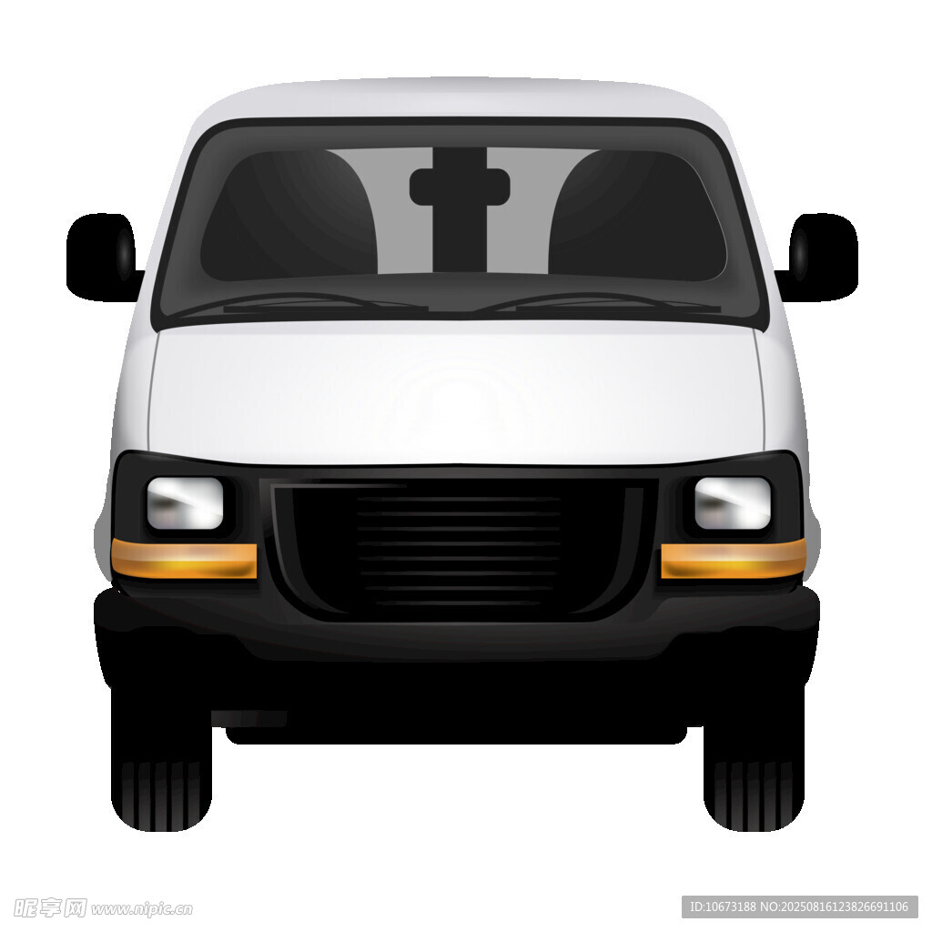 白色廂式貨車正面視圖