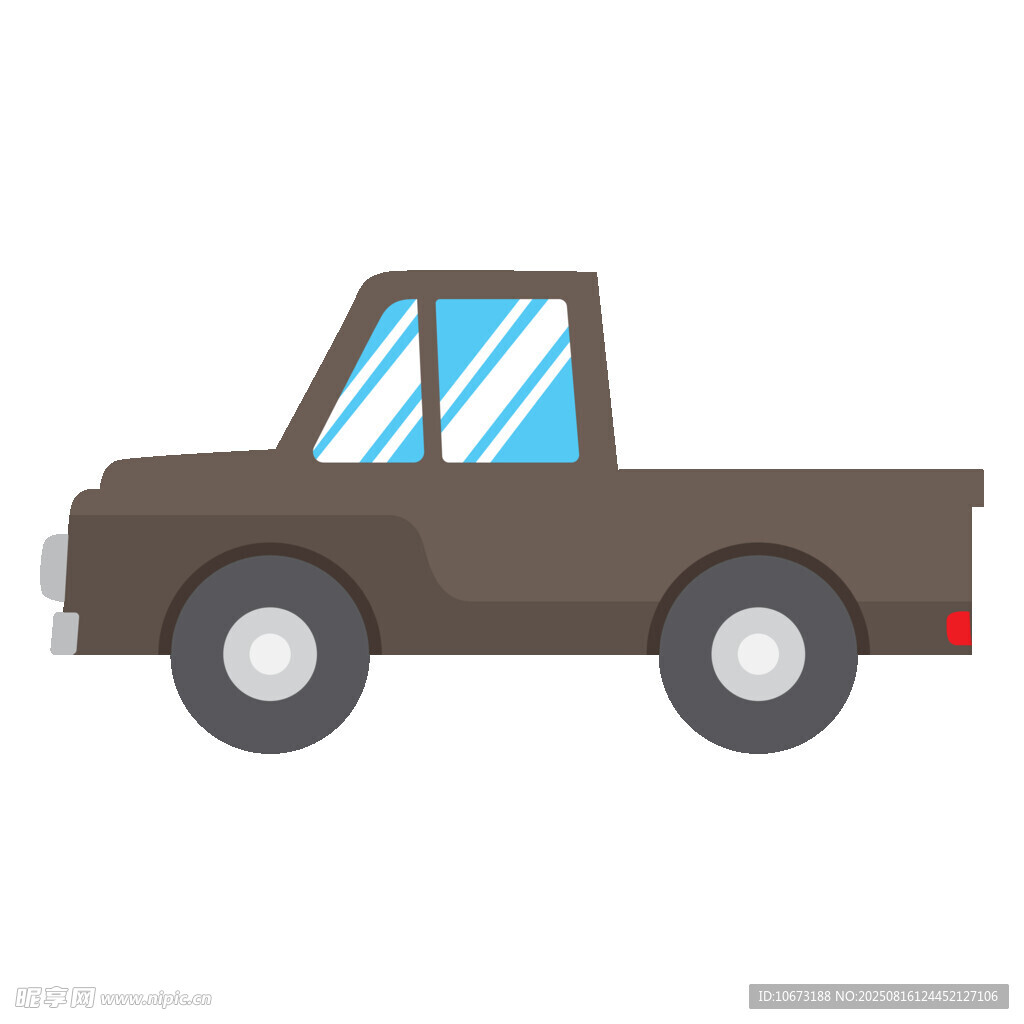 棕色皮卡汽車插畫