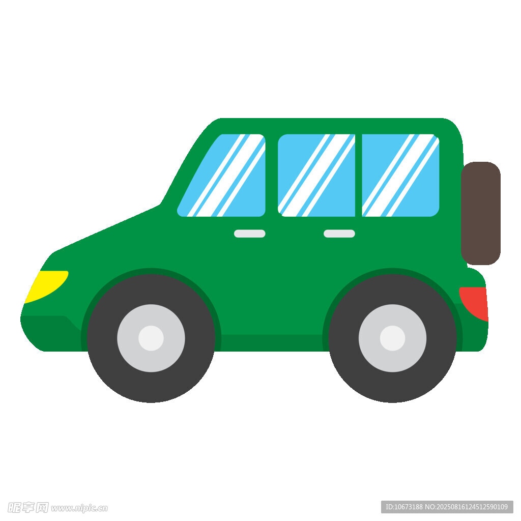 綠色卡通SUV汽車形象