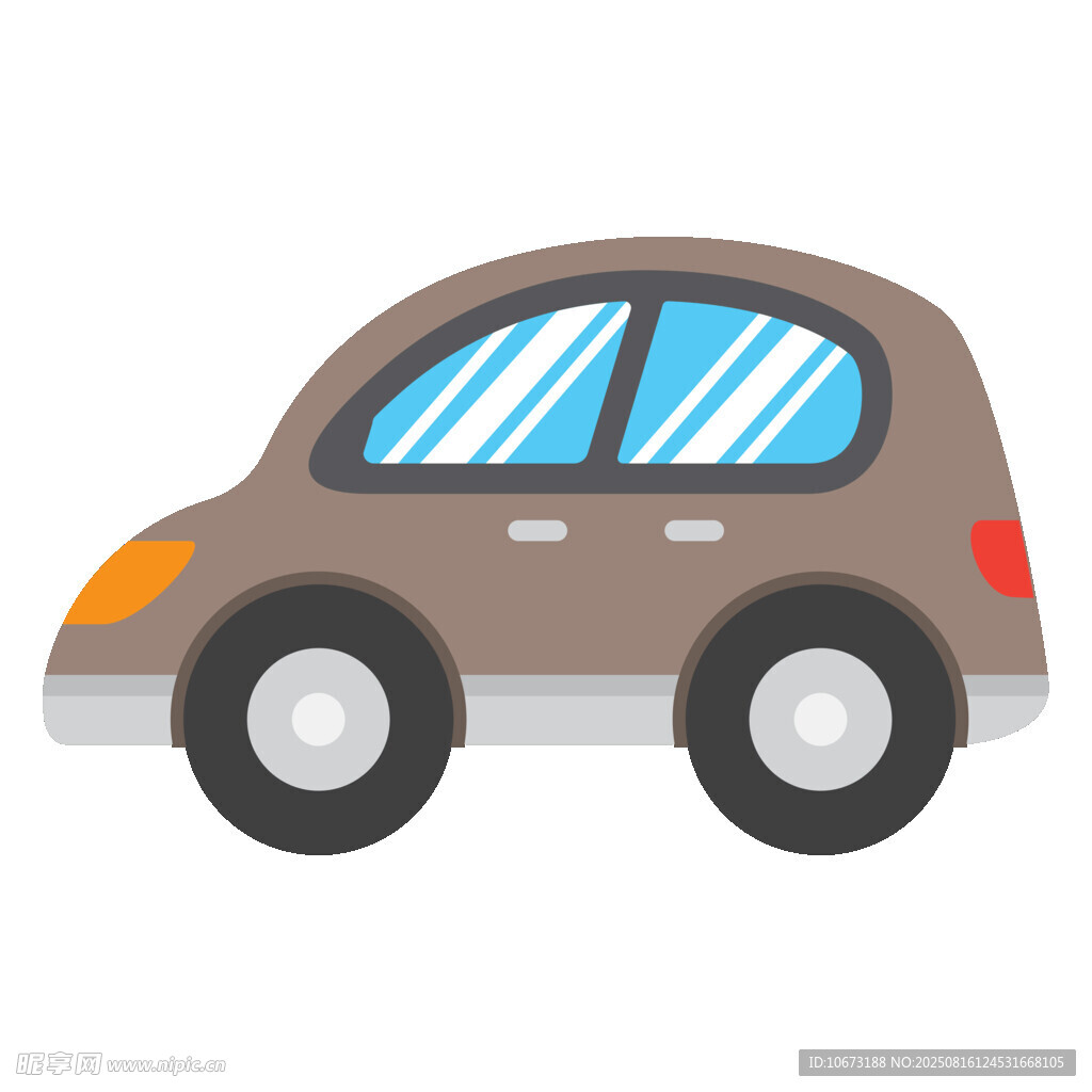 卡通棕色小汽車