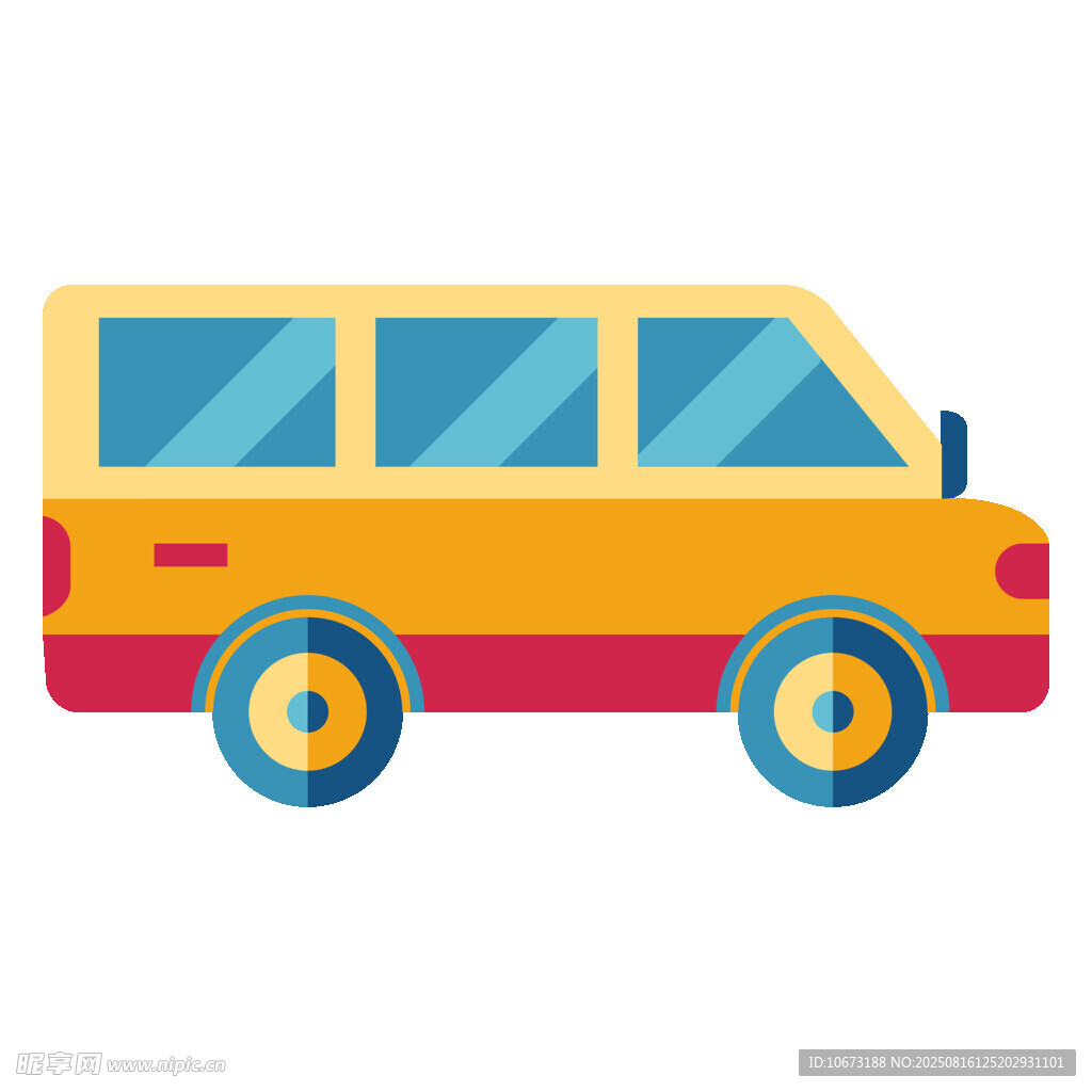 彩色復(fù)古風(fēng)面包車插畫