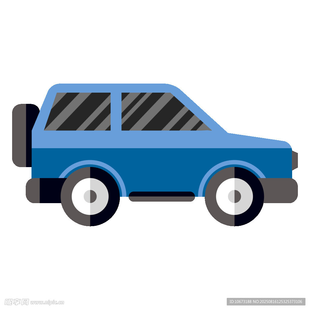 藍(lán)色卡通SUV汽車形象