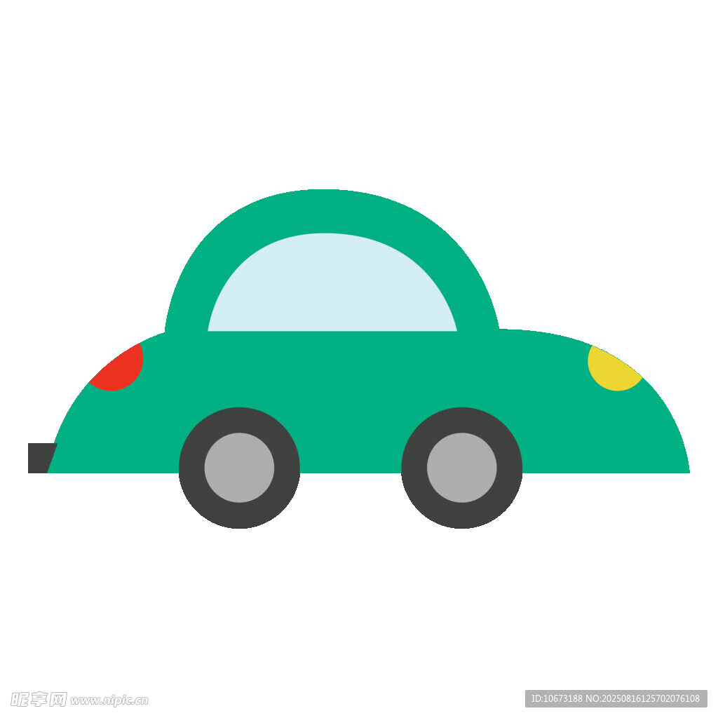 卡通綠色小汽車