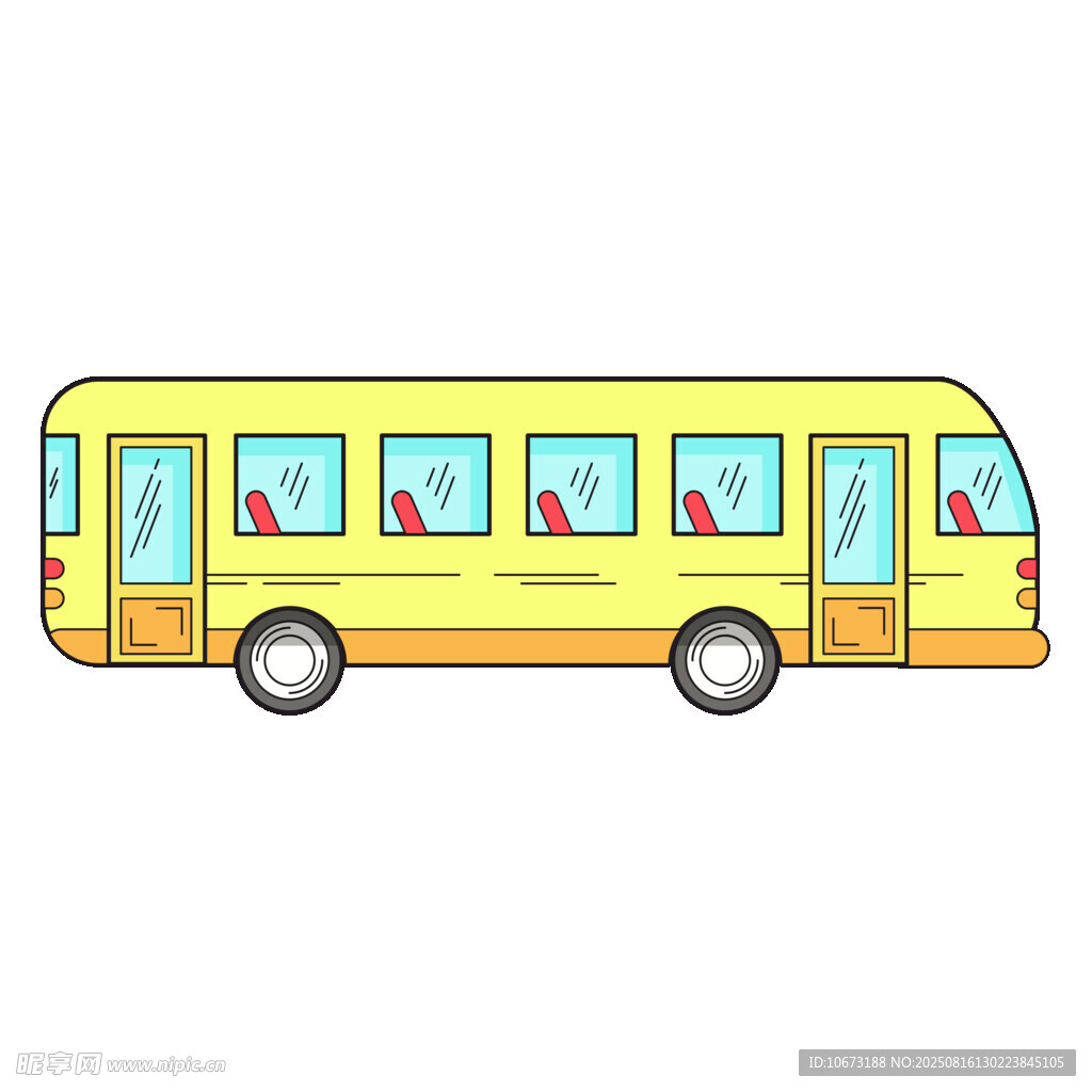 黃色卡通公交車