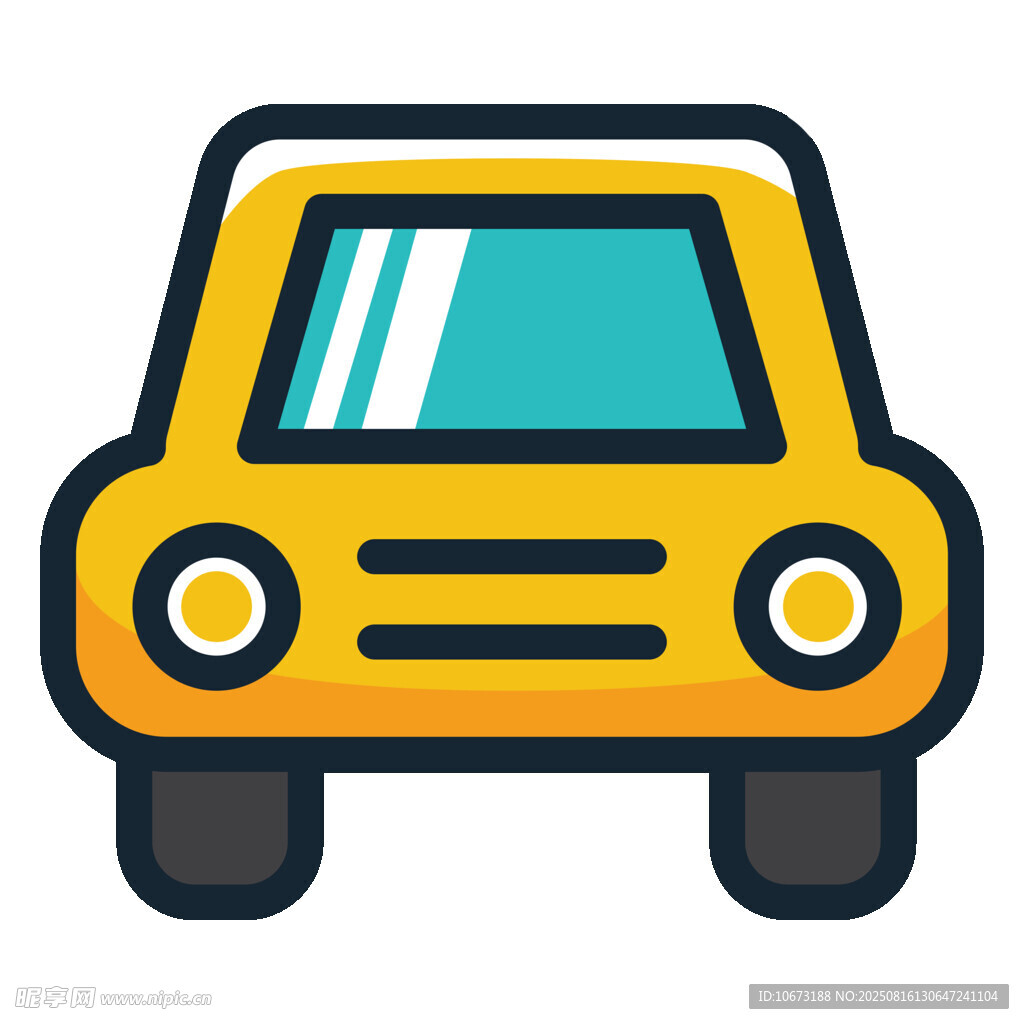 黃色卡通汽車(chē)圖標(biāo)