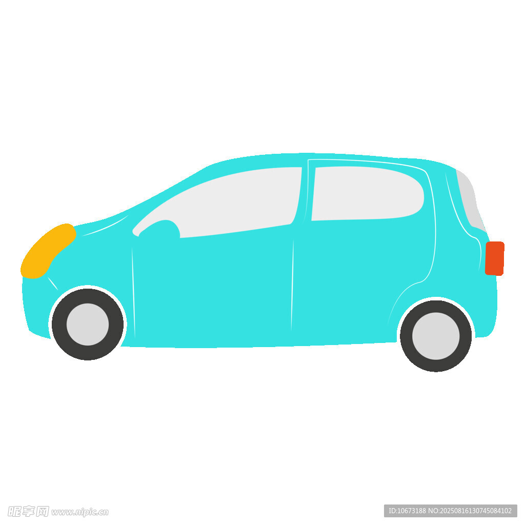 藍色簡約風小汽車插畫