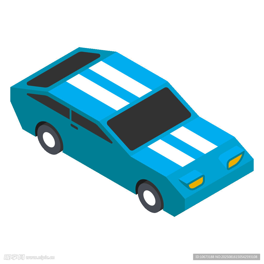 藍(lán)色條紋卡通賽車