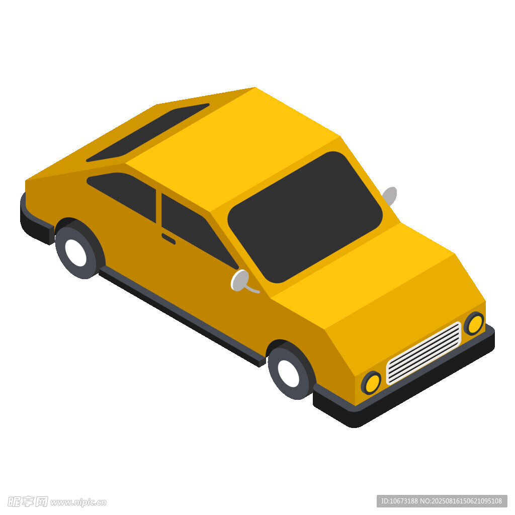 黃色立體小汽車模型