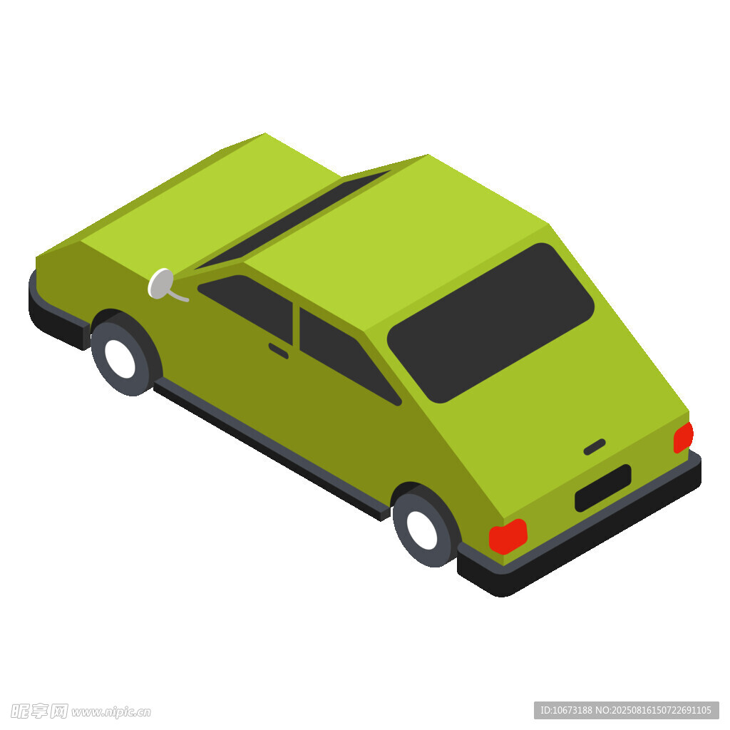 綠色立體風格小轎車