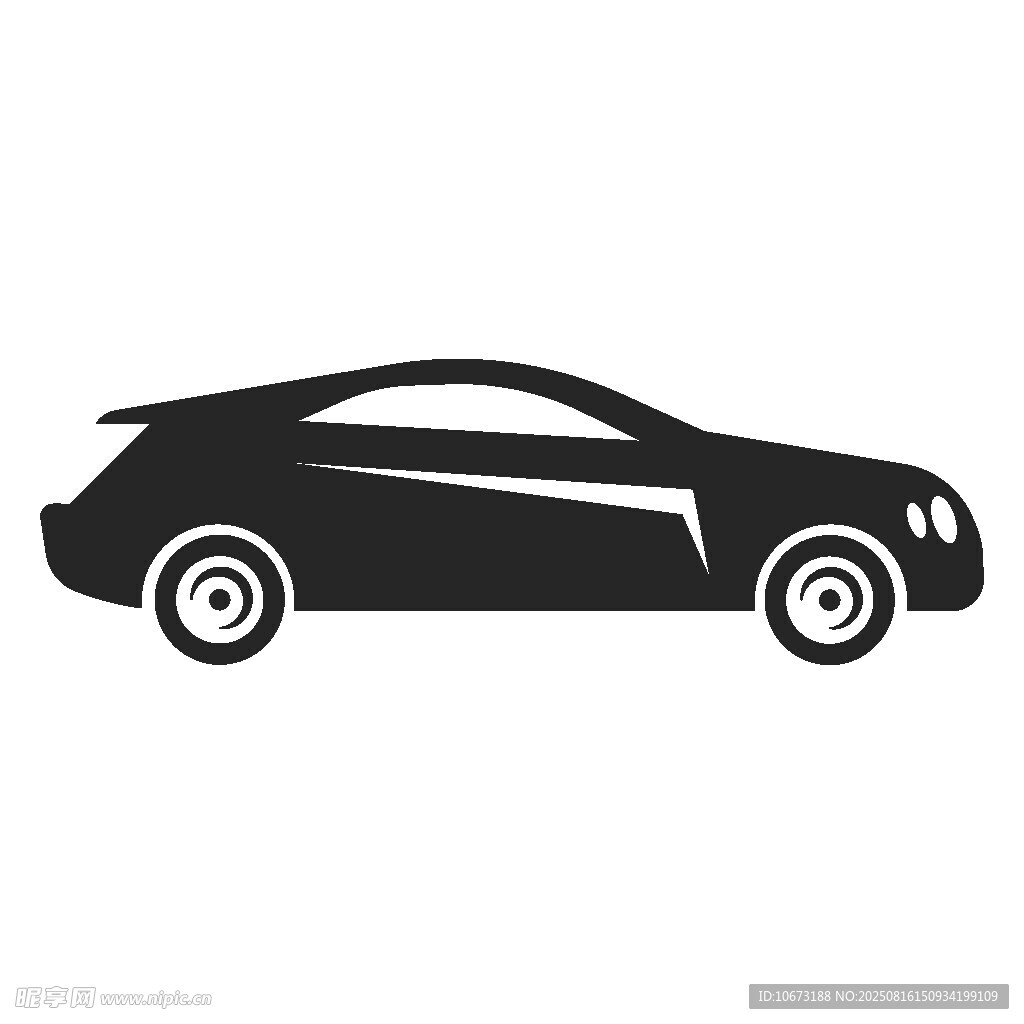 簡約風(fēng)格黑色轎車圖標(biāo)
