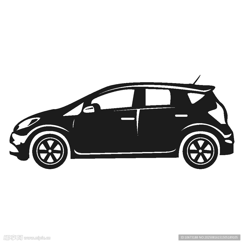 簡(jiǎn)約黑色汽車輪廓圖