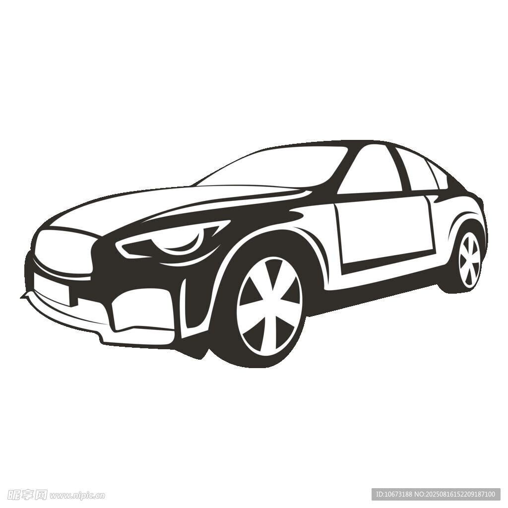 簡約風(fēng)格汽車輪廓圖