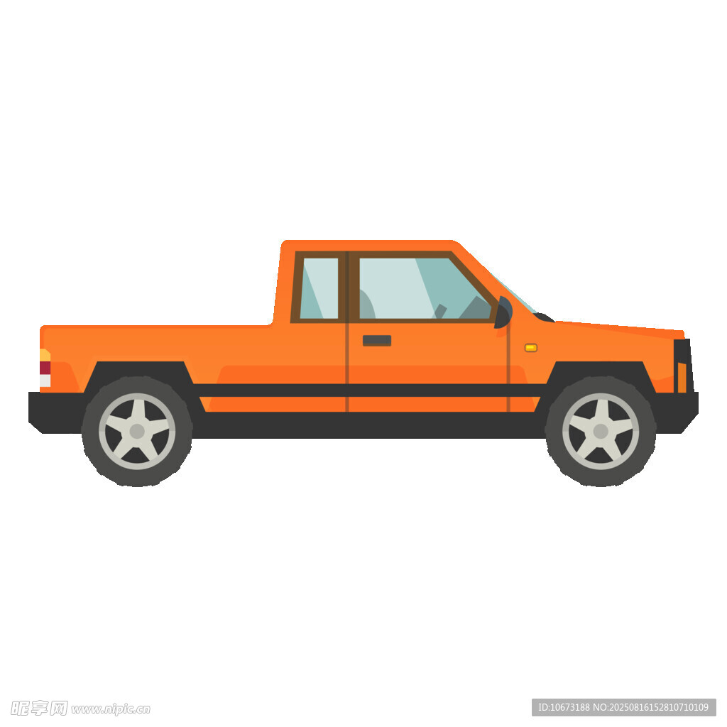 橙色皮卡汽車