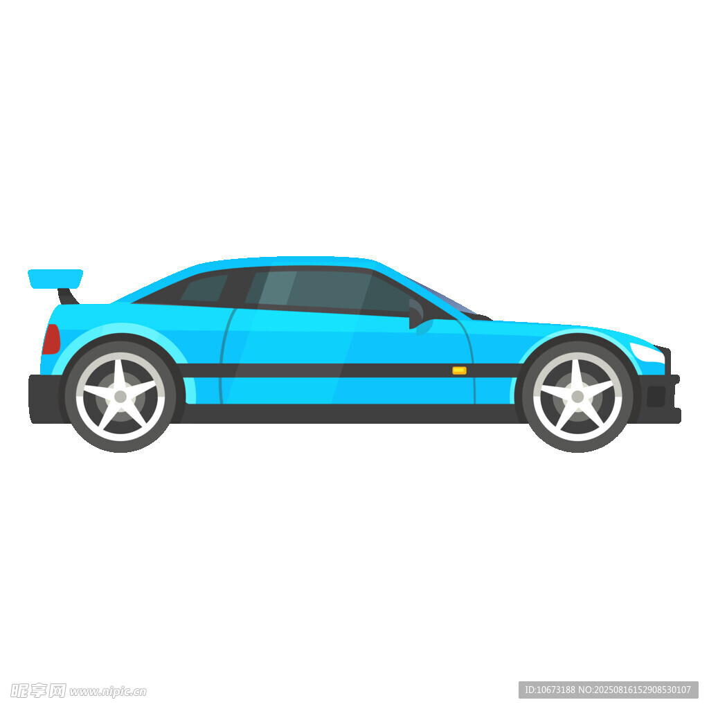 藍色炫酷跑車插畫