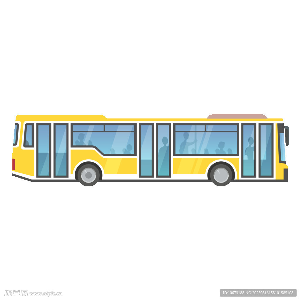 黃色公交車輛插畫