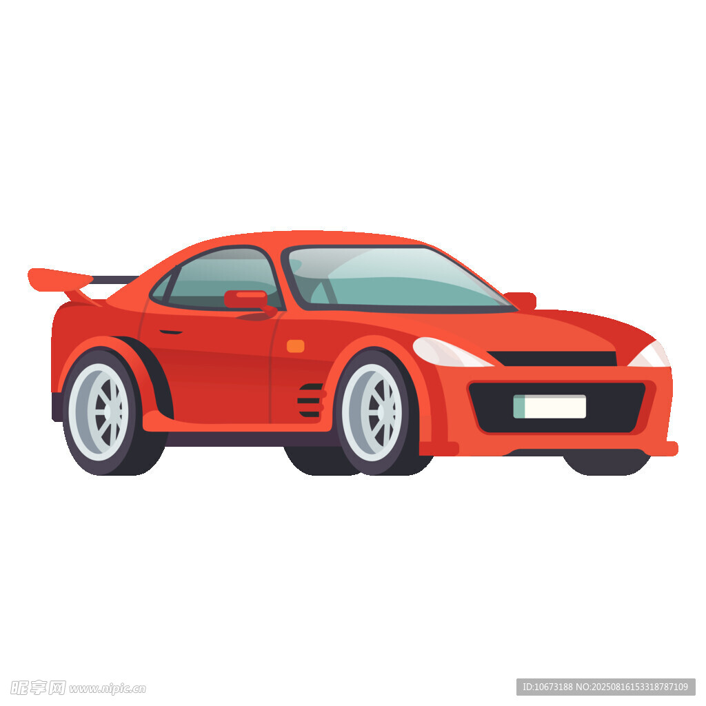 紅色酷炫跑車形象