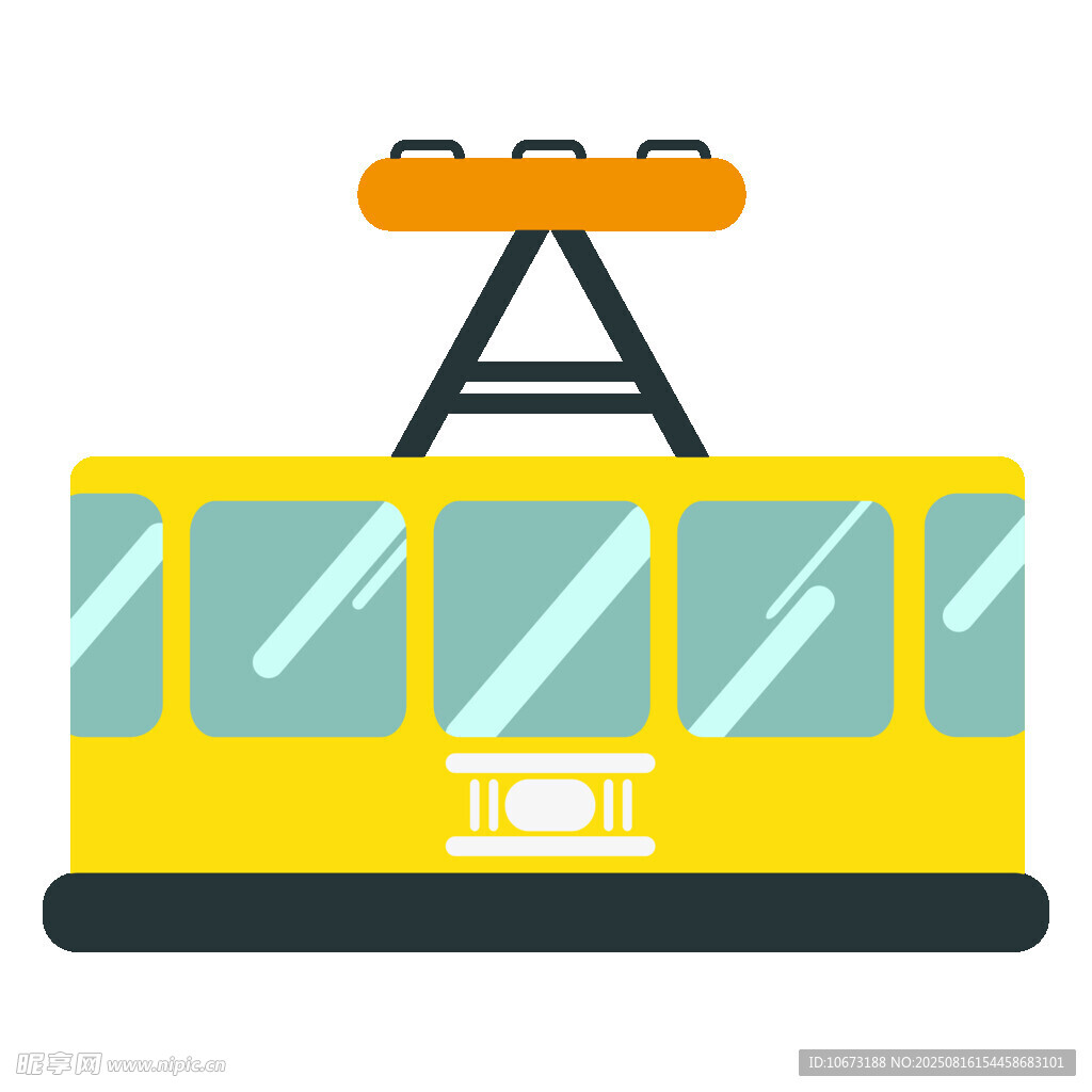 黃色纜車(chē)插畫(huà)