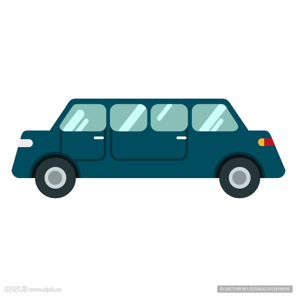藍(lán)色卡通風(fēng)格多窗廂式車