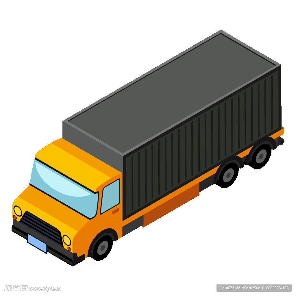 黃色貨運(yùn)卡車3D模型