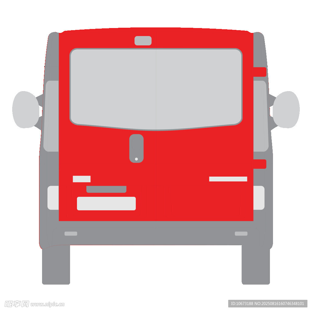 紅色貨車(chē)后部視圖