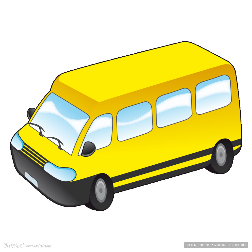 黃色卡通面包車