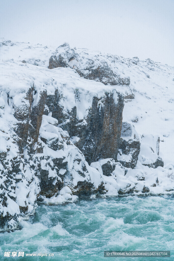 冰雪覆蓋的壯闊海岸景觀