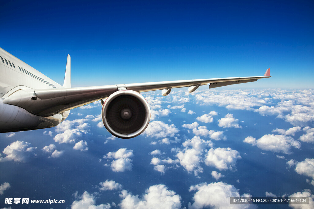 高空翱翔的飛機(jī)機(jī)翼