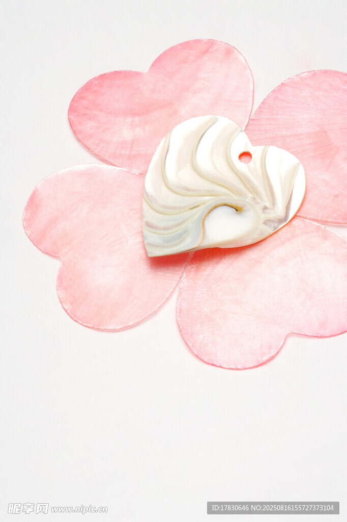 粉色花瓣上的精致蛋白霜