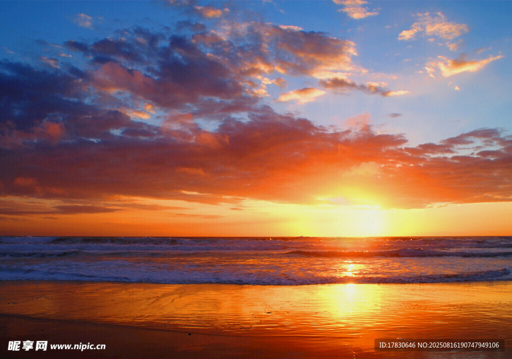 海邊壯麗日出美景