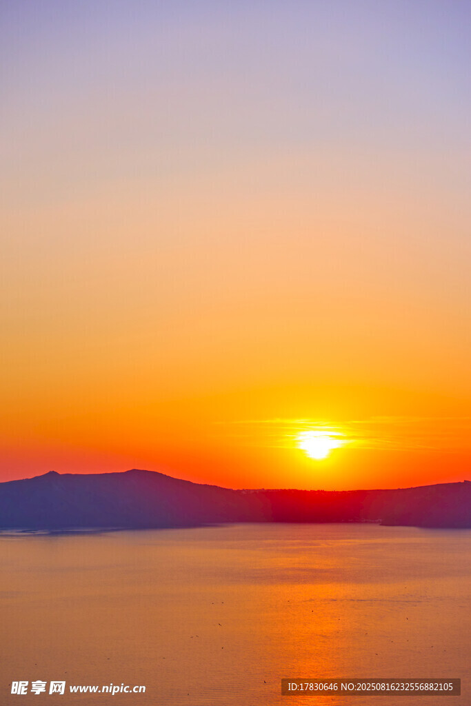 海上壯麗日落美景