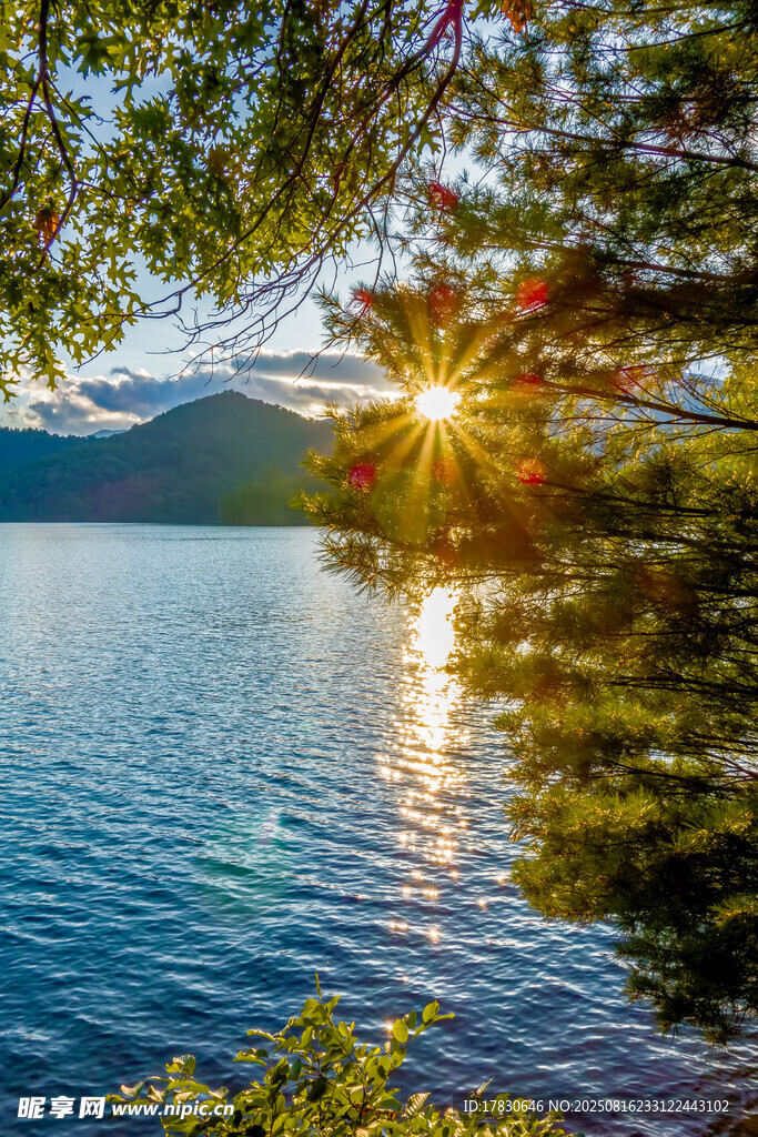 湖畔晨光