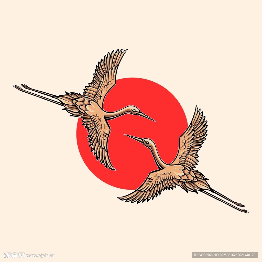 雙鶴朝陽