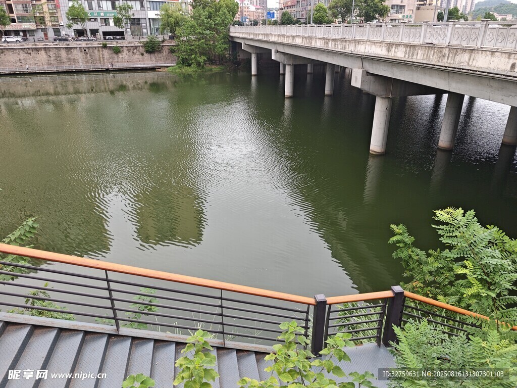 河畔橋梁與綠植景觀
