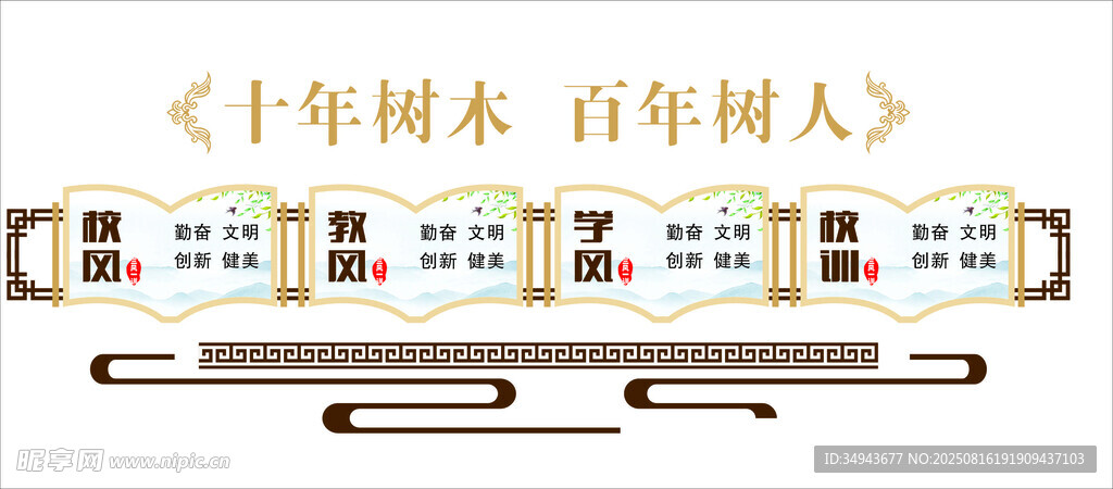 十年樹木百年樹人裝飾畫
