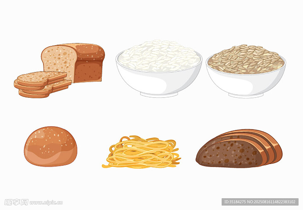 主食食材插圖