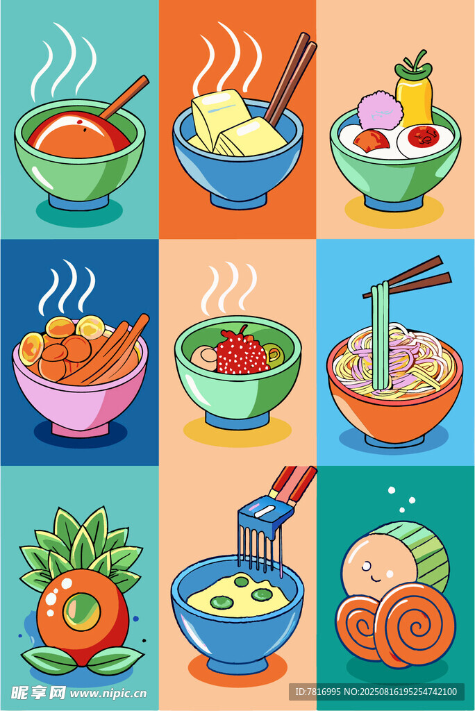 多彩美食插畫集錦
