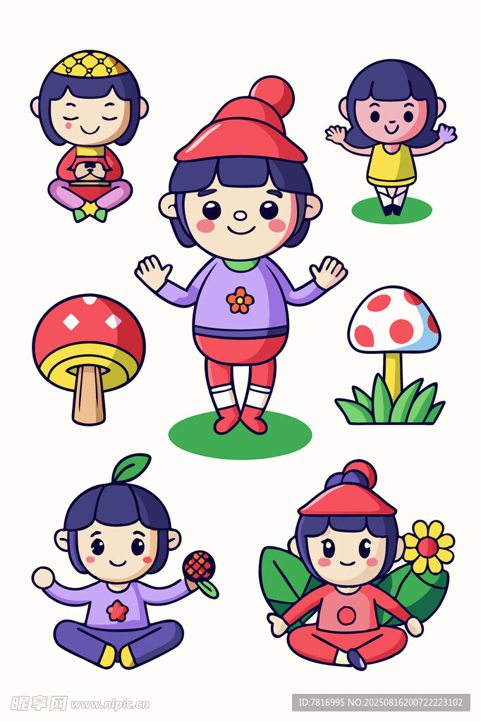 可愛童話風小精靈插畫