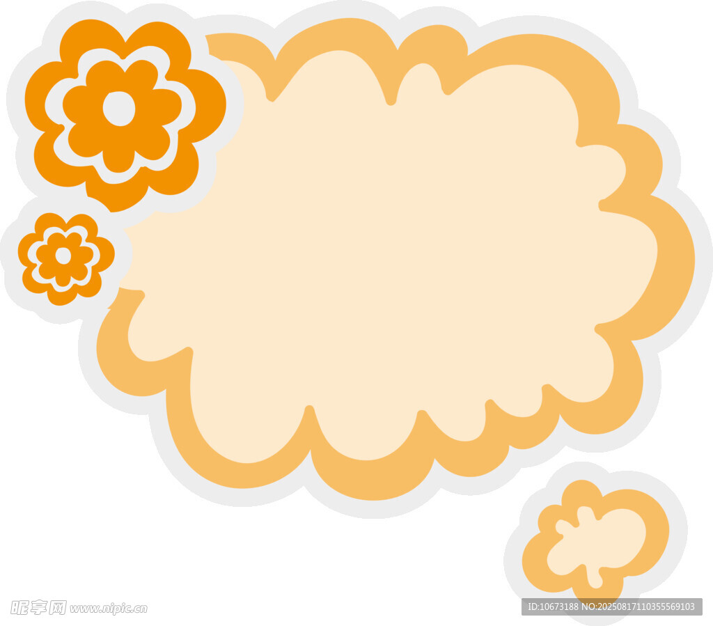 花朵邊框空白裝飾圖案